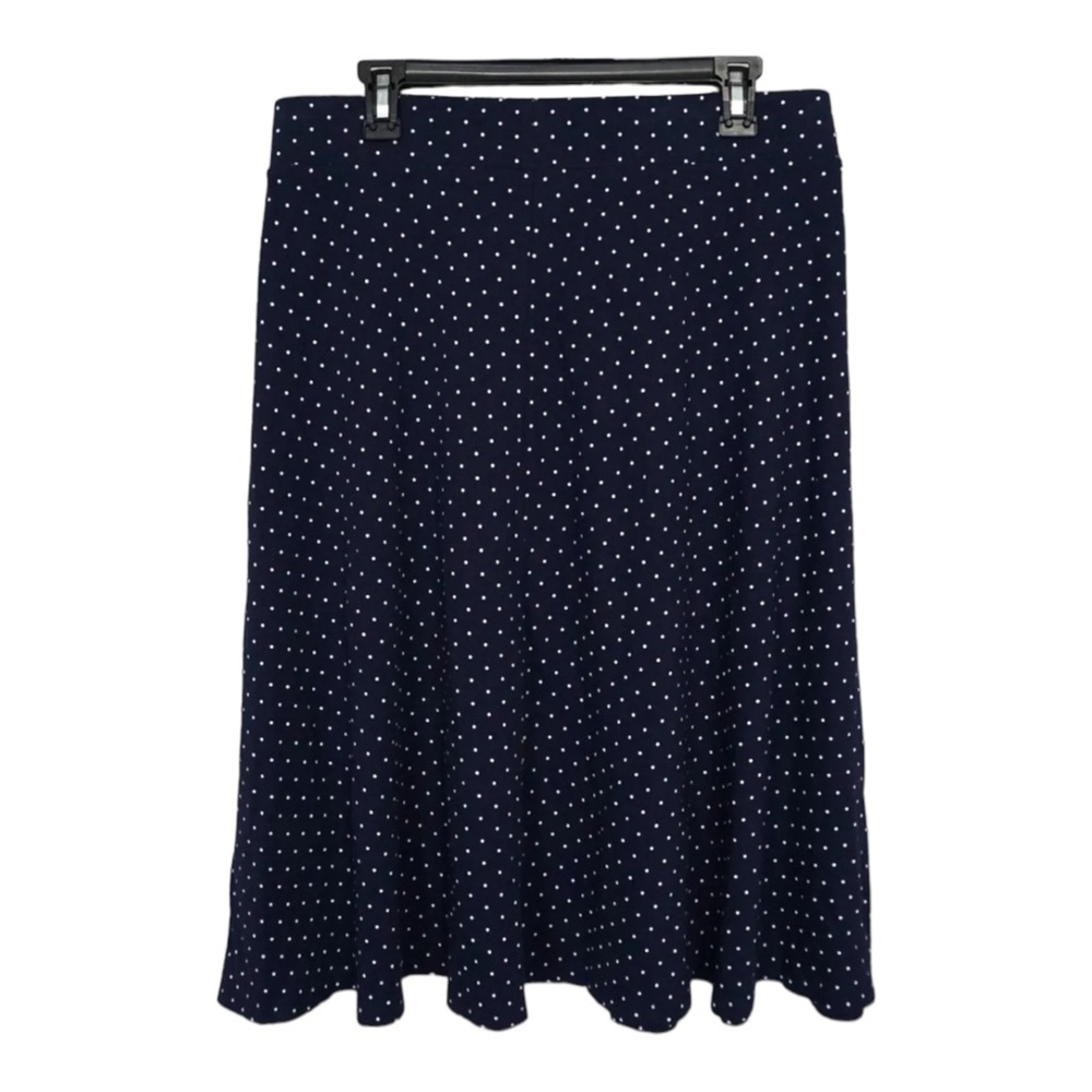 Lands End Womens XS (2-4) Navy and White A-Line Polka Dot Skirt